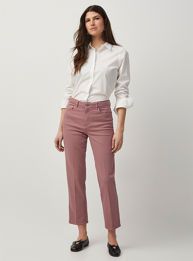 Contemporaine Dusty pink Coloured straight-leg jean for women