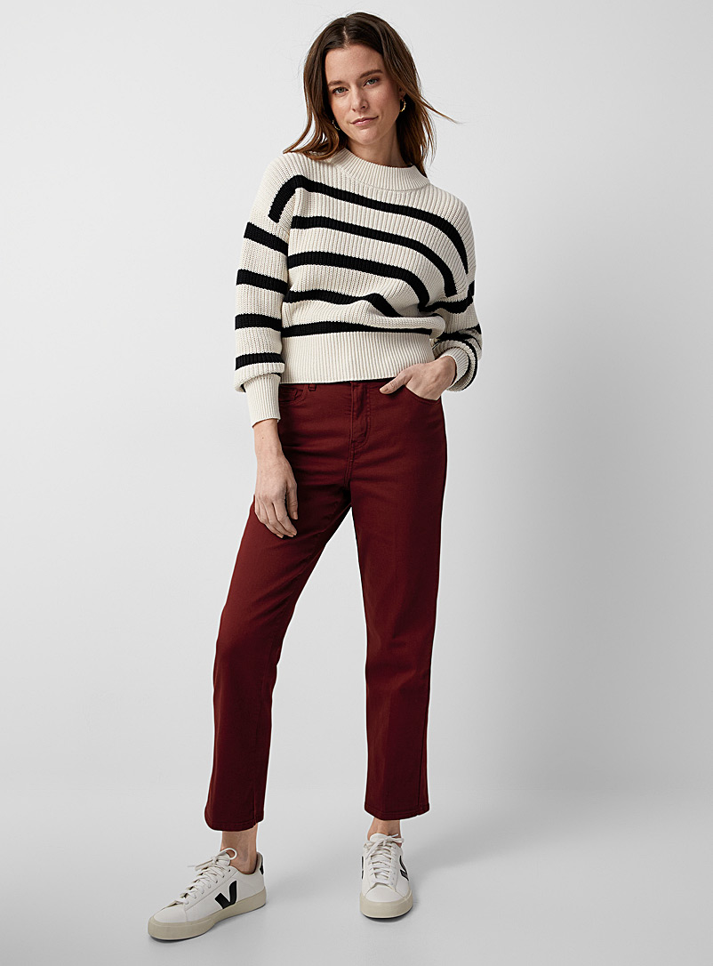 Contemporaine: Le jean droit coloré Rouge pour femme