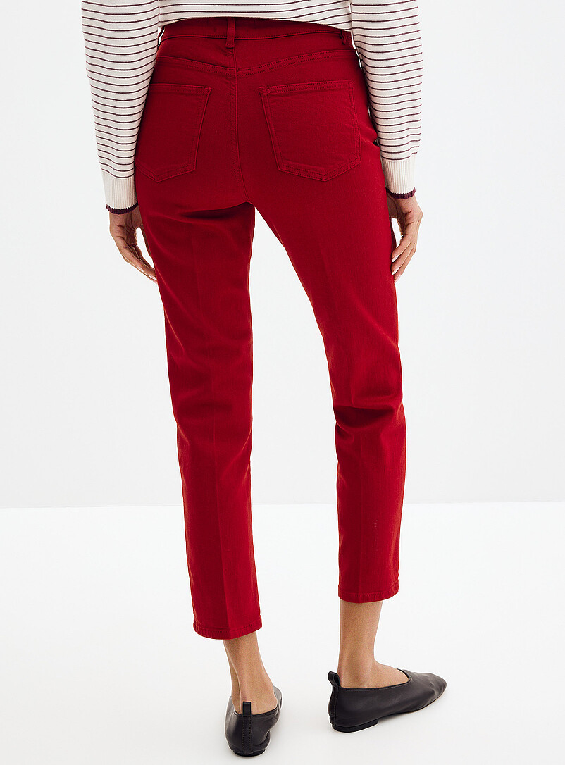 Contemporaine: Le pantalon extensible denim l&eacute;ger <b>Coupe : jambe droite, taille r&eacute;guli&egrave;re</b> Sable pour femme