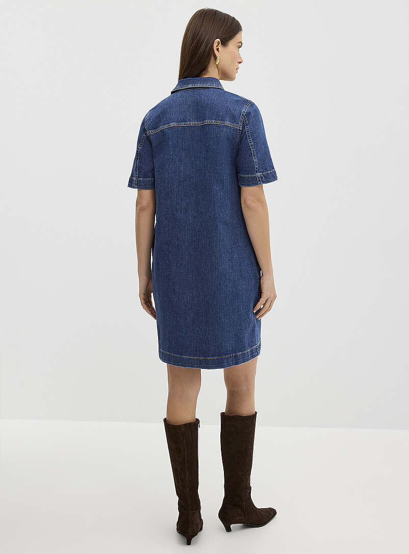 Contemporaine: La robe chemise denim droite Bleu pour femme