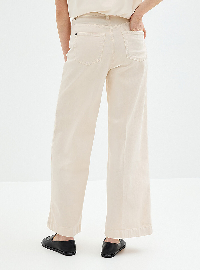 Pantalon ample en jean ample avec poche pour fille Imprimé floral Taille élastique, Noir/blanc Pantalon ample en jean ample avec poche pour fille Imprimé floral Taille élastique, Noir/blanc