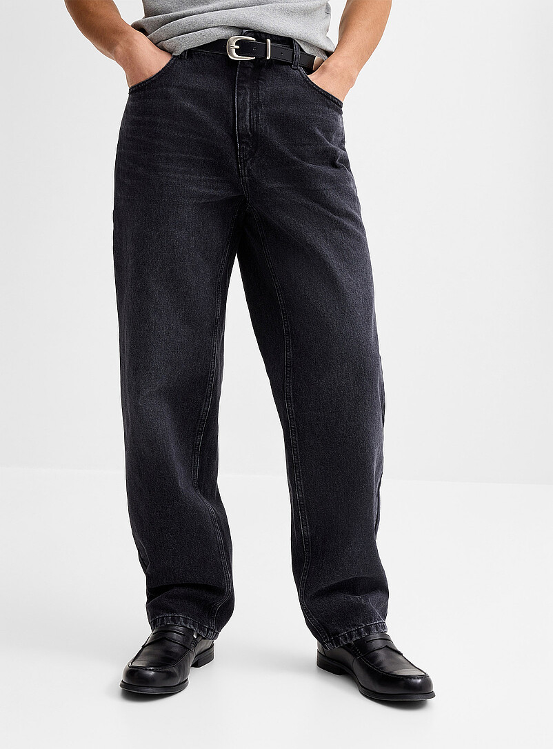 Le 31: Le jean noir d&eacute;lav&eacute; <b>Coupe New York - Droite</b> Noir pour homme