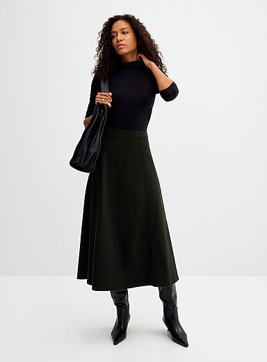 La jupe maxi &eacute;vas&eacute;e denim color&eacute;
