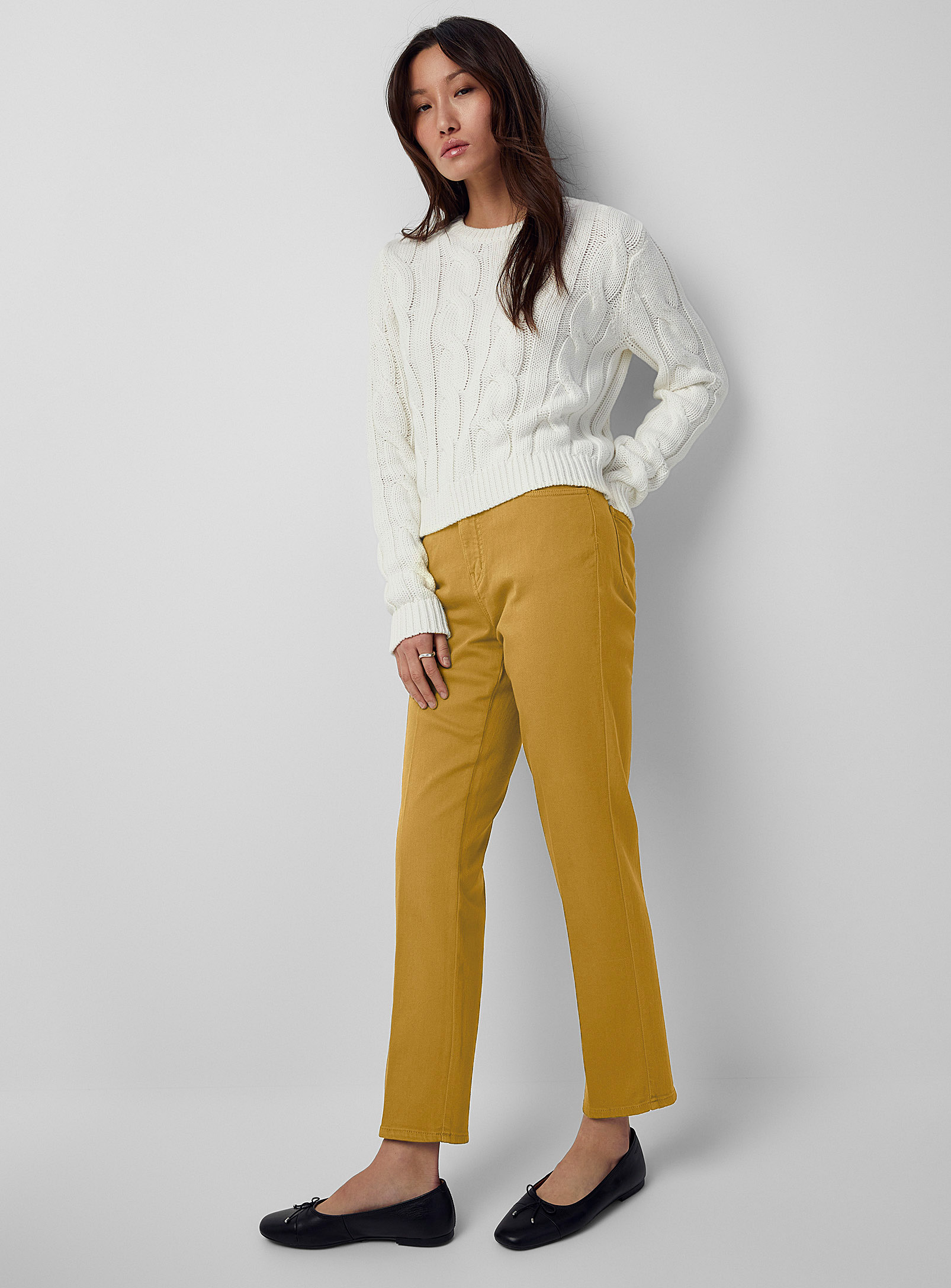 Contemporaine Coloured Straight-leg Jean In Dark Yellow