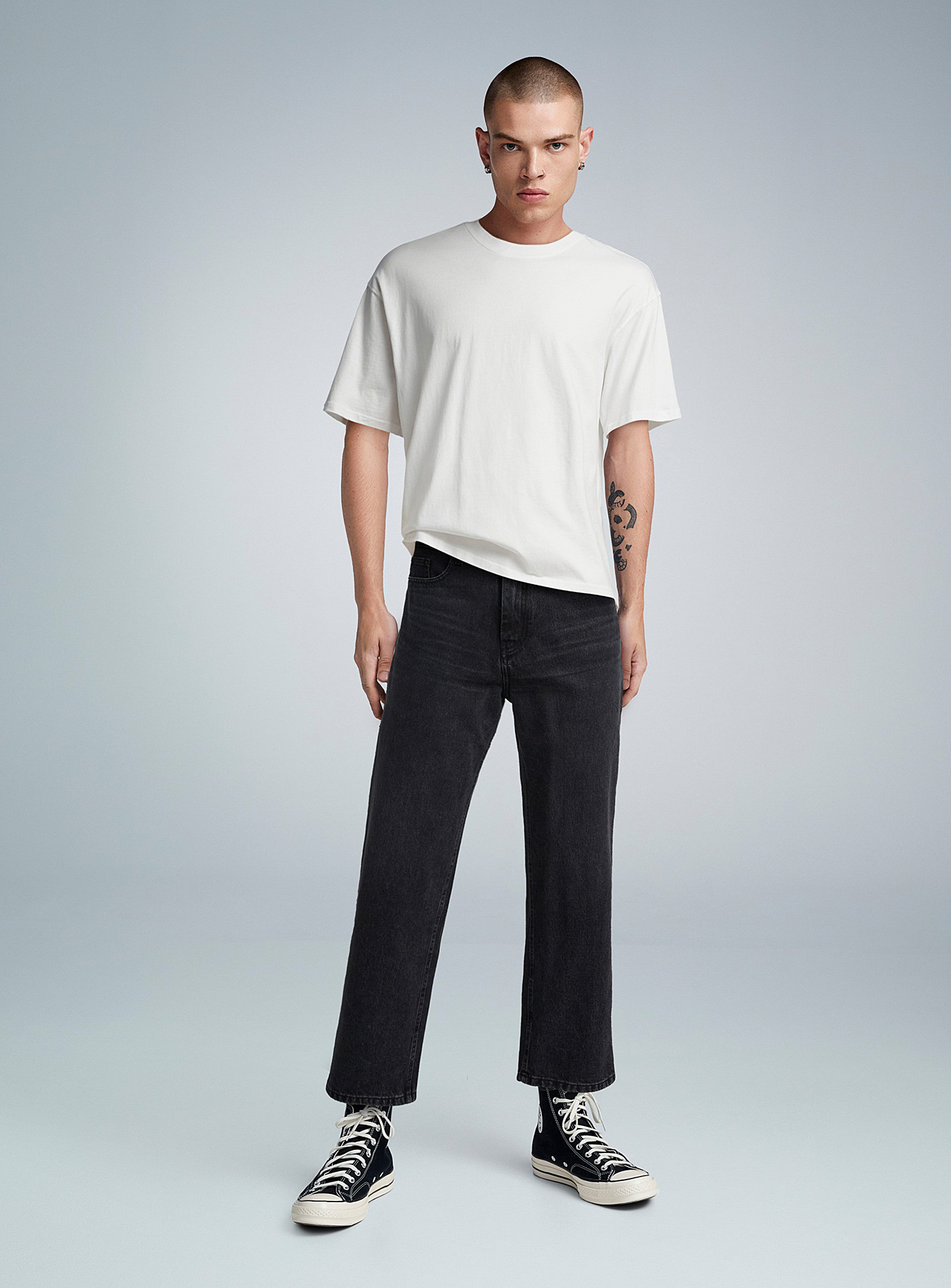 Djab Black 5-pocket Jean Relaxed Fit In Oxford