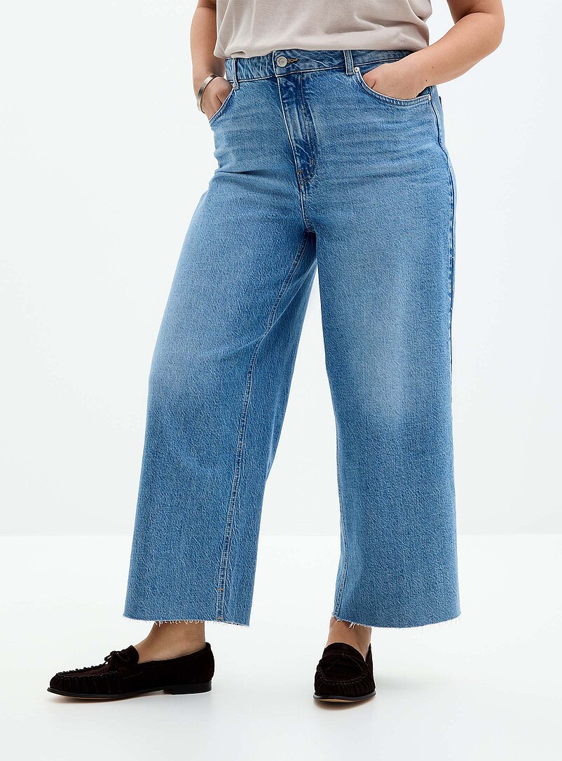 Raw hem ankle jean Fit: Wide leg, high rise product image 2