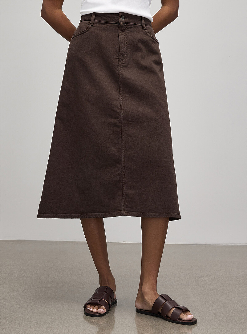Coloured denim A-line skirt product image 2