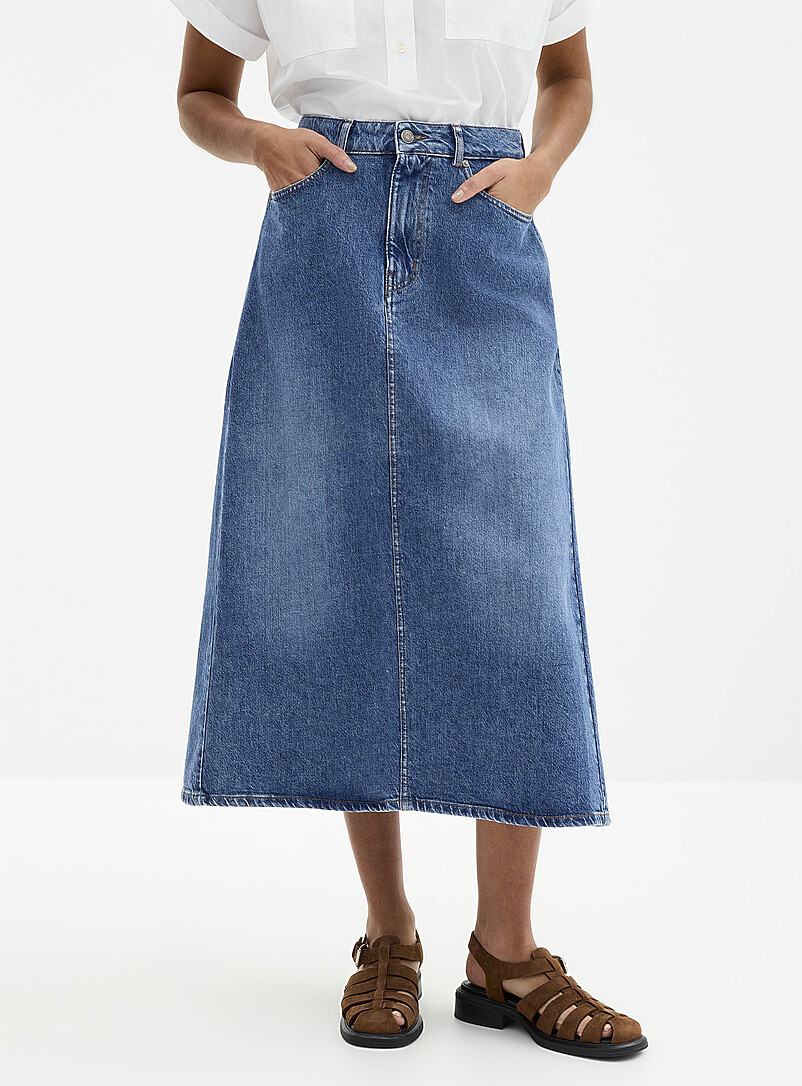 Flared denim midi skirt product image 2