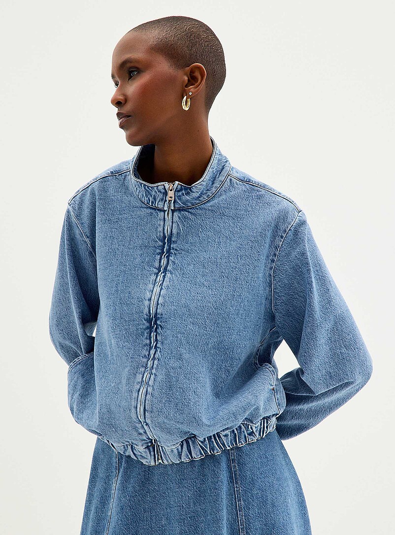 Soft Denim Zipped Jacket