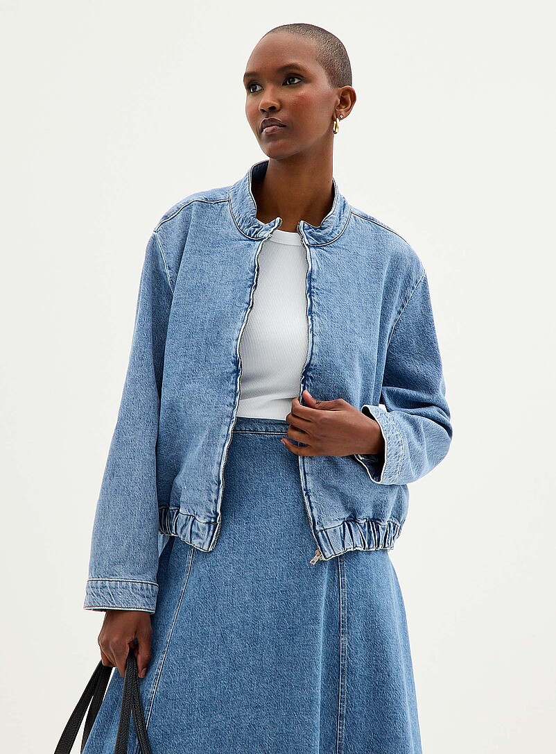 Soft denim zipped jacket product image 2