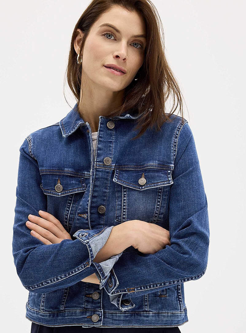 Stretch denim fitted jacket product image 2
