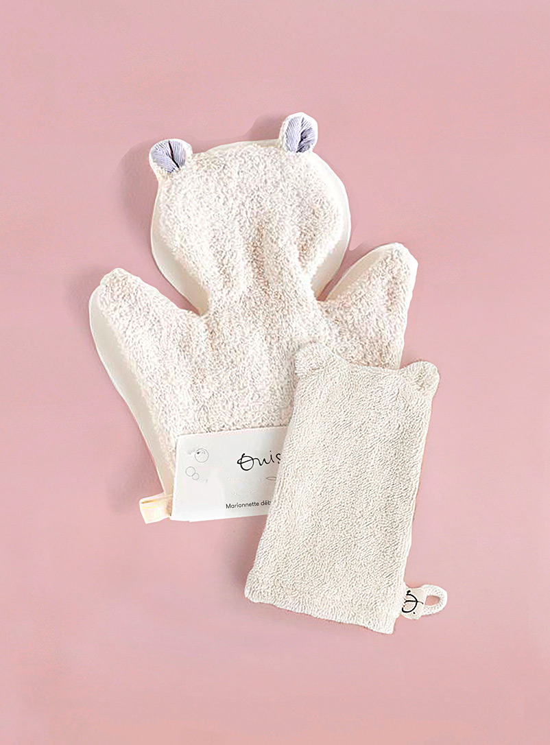 Ouistitine White Mini-glove and puppet bath set