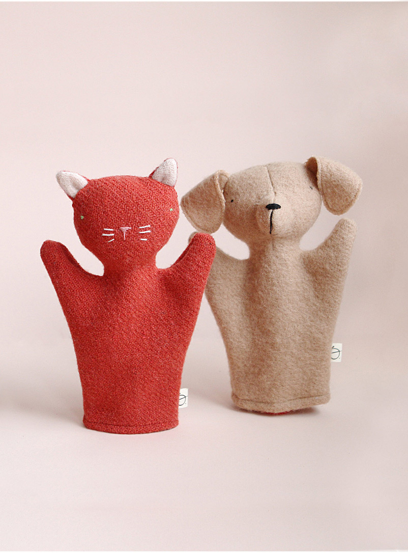 Ouistitine Assorted Cat and dog puppet duo