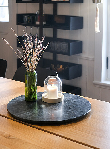 Large marble swivel tray