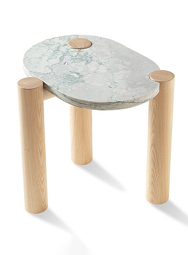 Missisquoi oblong marble geo side table