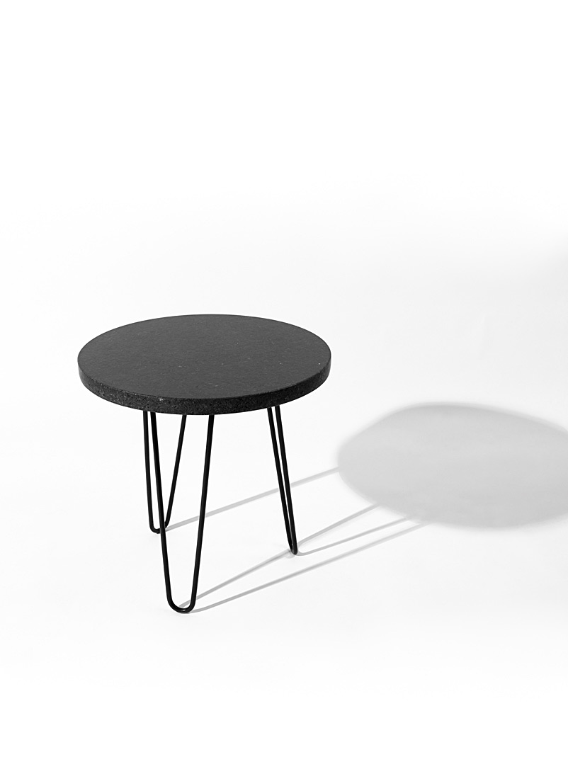 Atelier Bussière Black Black Quebec granite side table