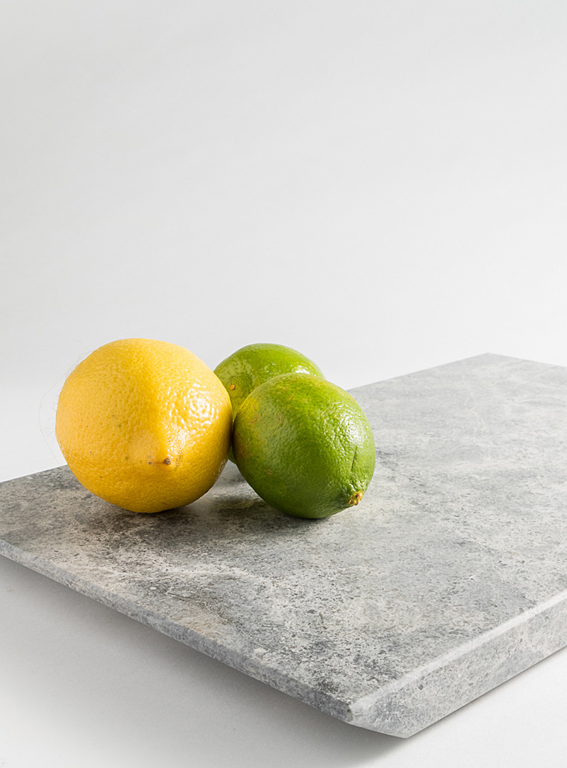 Atelier Bussière Grey Beveled marble serving platter