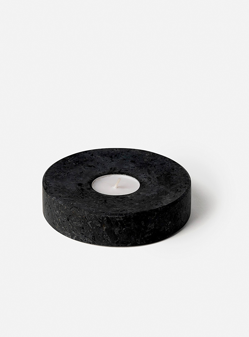 Atelier Bussière Black Marble circular candle holder