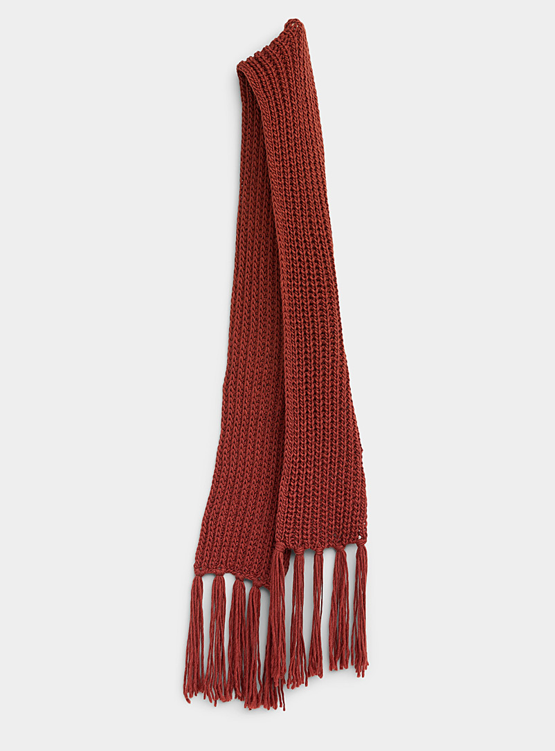Simons Copper Solid knit scarf for women