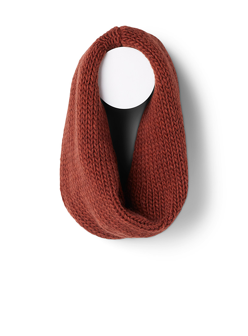 Simons Cream Beige Braided knit neckwarmer for women