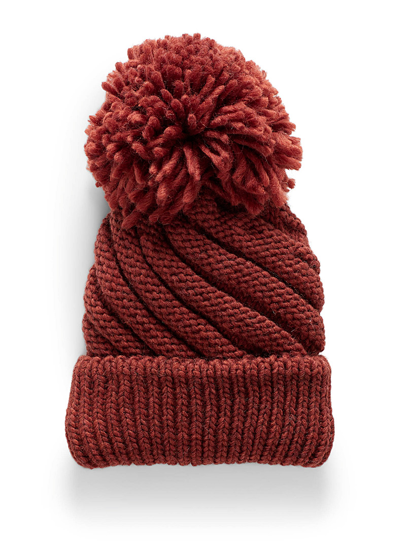 Simons Coral Diagonal band braided tuque for women