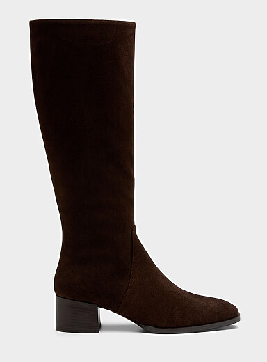 La Canadienne Dark Brown Justin tall brown suede boots <b>Made in Italy</b> Women for women