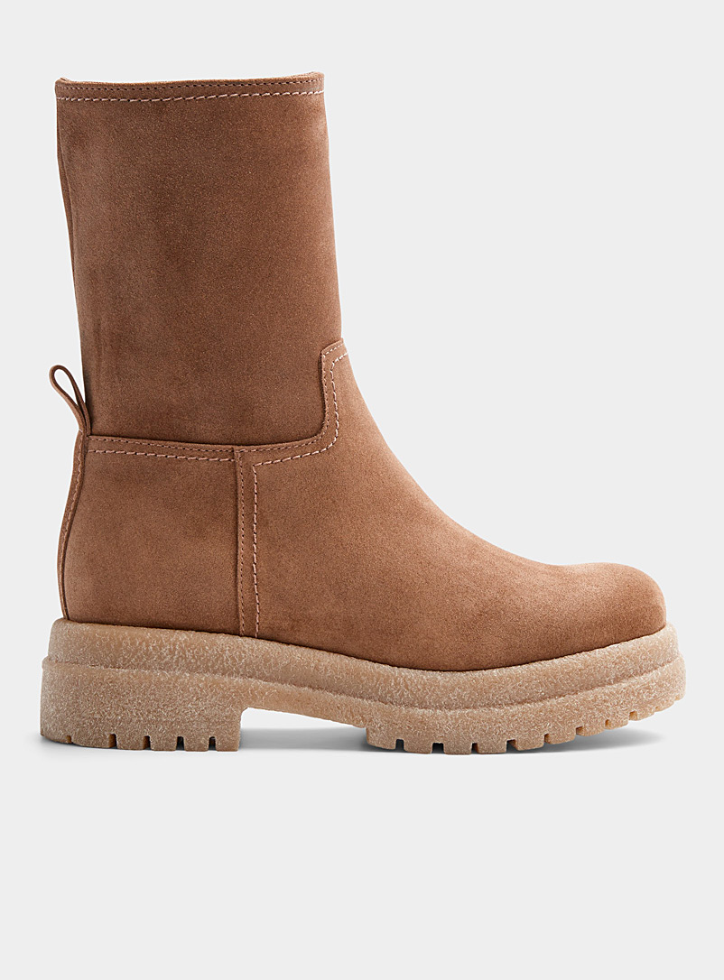 La Canadienne Fawn Val gum-sole suede boot Women for women