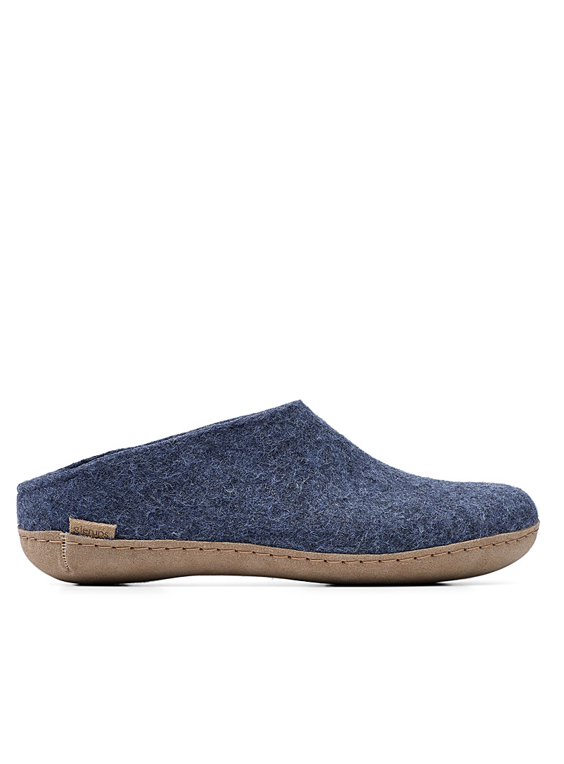 Glerups Baby Blue Pure wool mule slippers for women