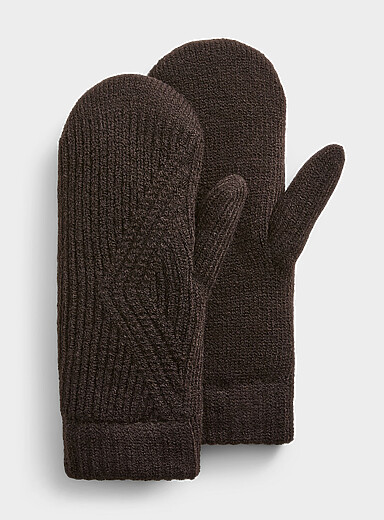 Geo ribbed mittens