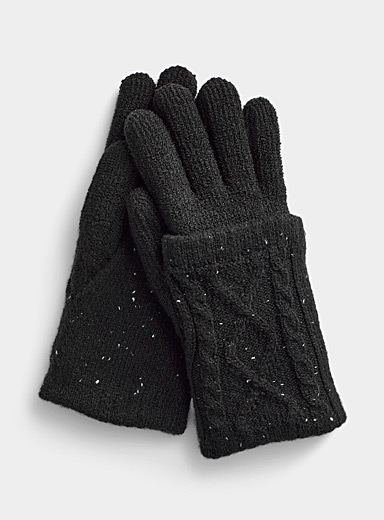 Confetti-knit wrist-warmer gloves