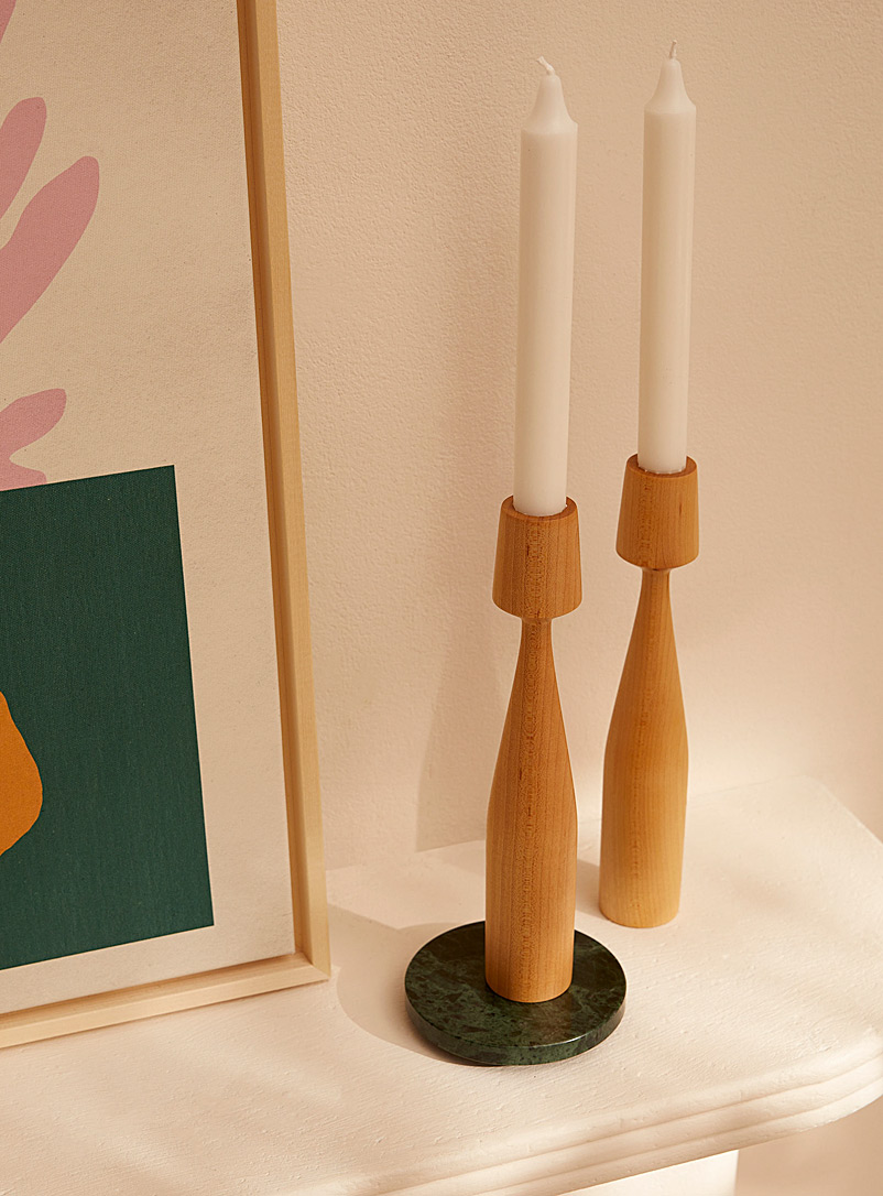 La Fabrique Déco Oak Albert candlestick set With candles