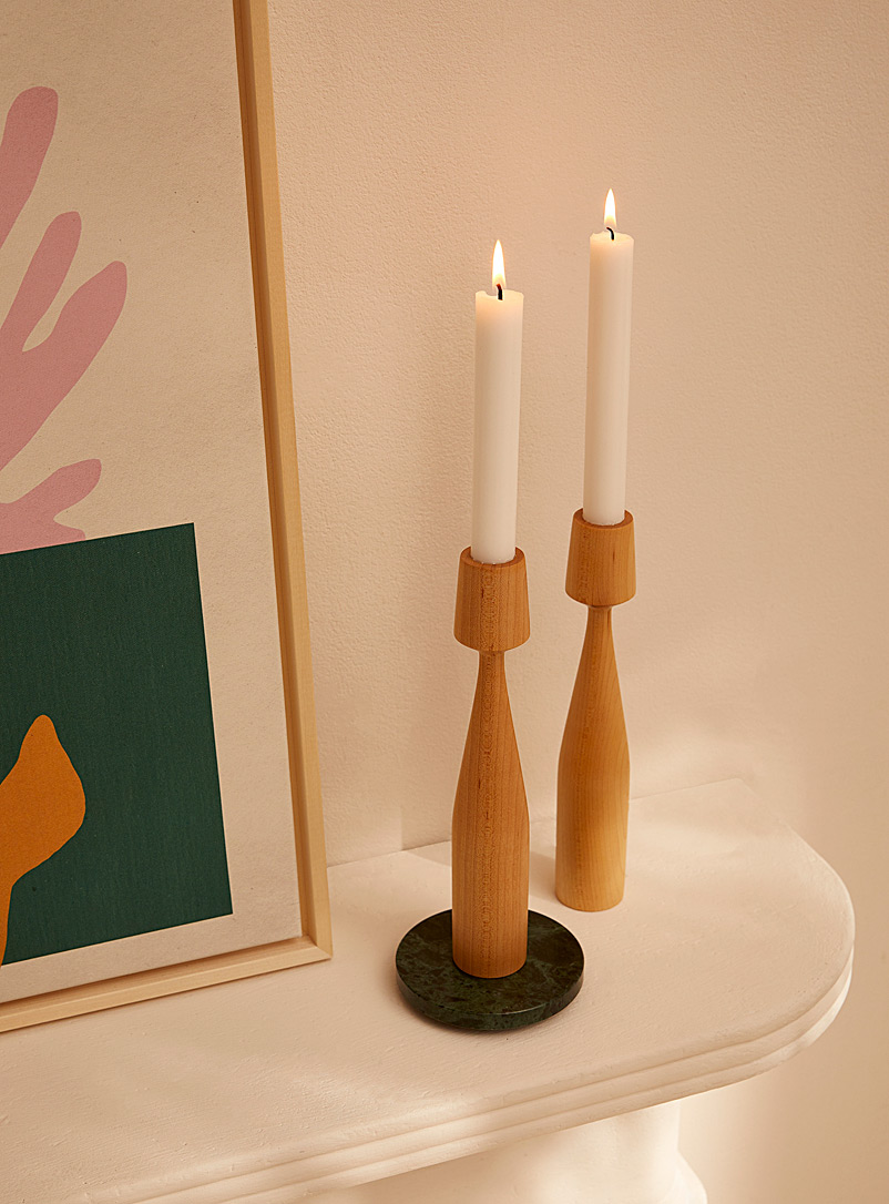 La Fabrique Déco Oak Albert candlestick set With candles