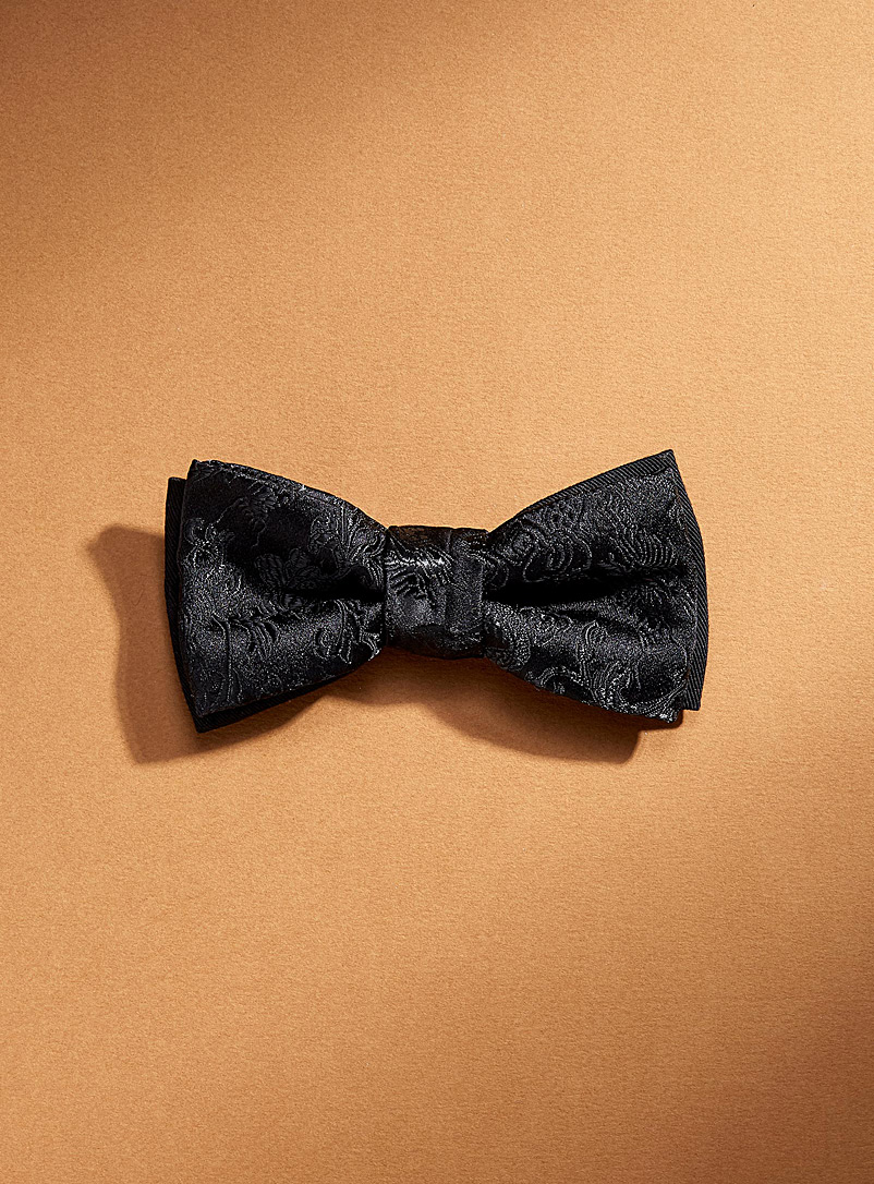 Coo-Mon Black Monochrome flower bow tie