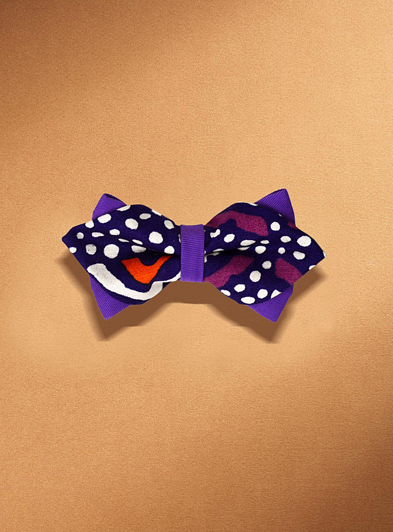 Coo-Mon Mauve Diamond-shaped purple bow tie
