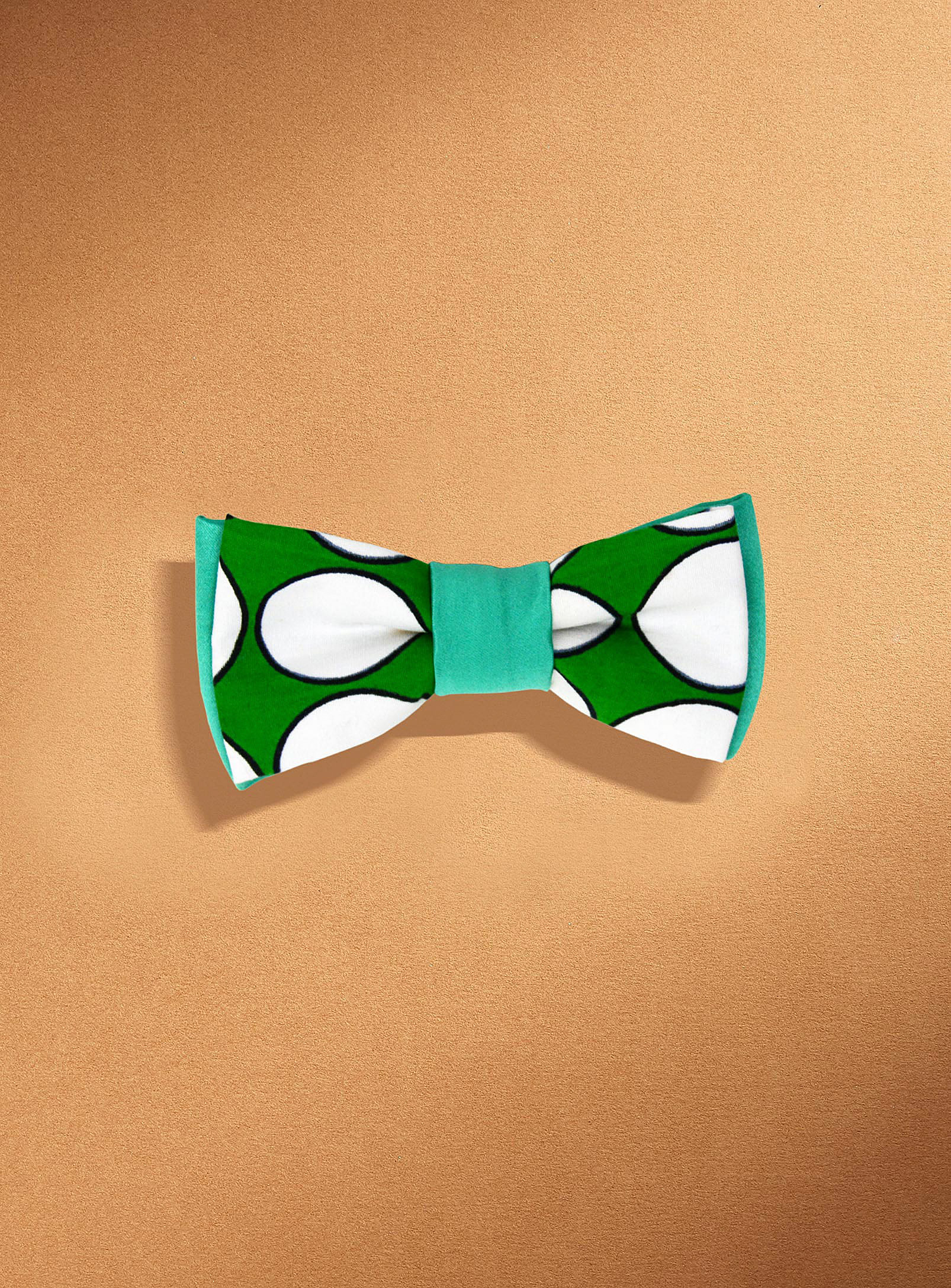 Coo-Mon - Green and White polka dot bow tie