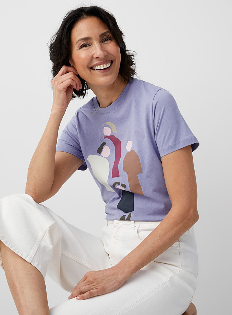 Soaked in Luxury Mauve Calixo stylized silhouette tee for women