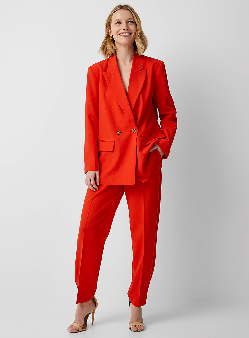 Soaked in Luxury Red Alisha tangerine supple pant for women