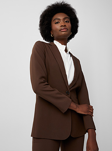 Soaked in Luxury Dark Brown Corinne chocolate blazer for women
