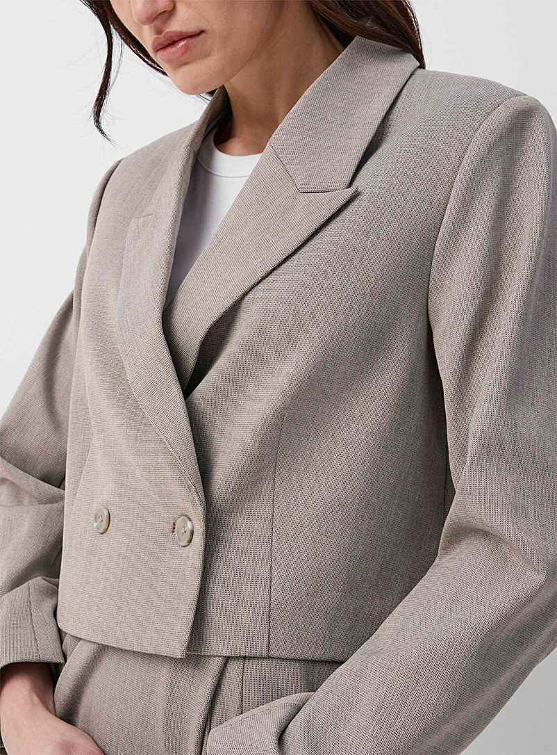 Soaked in Luxury Grey Sibba cropped blazer for women