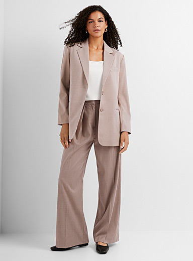 Taupe Marl Wide Leg Pants