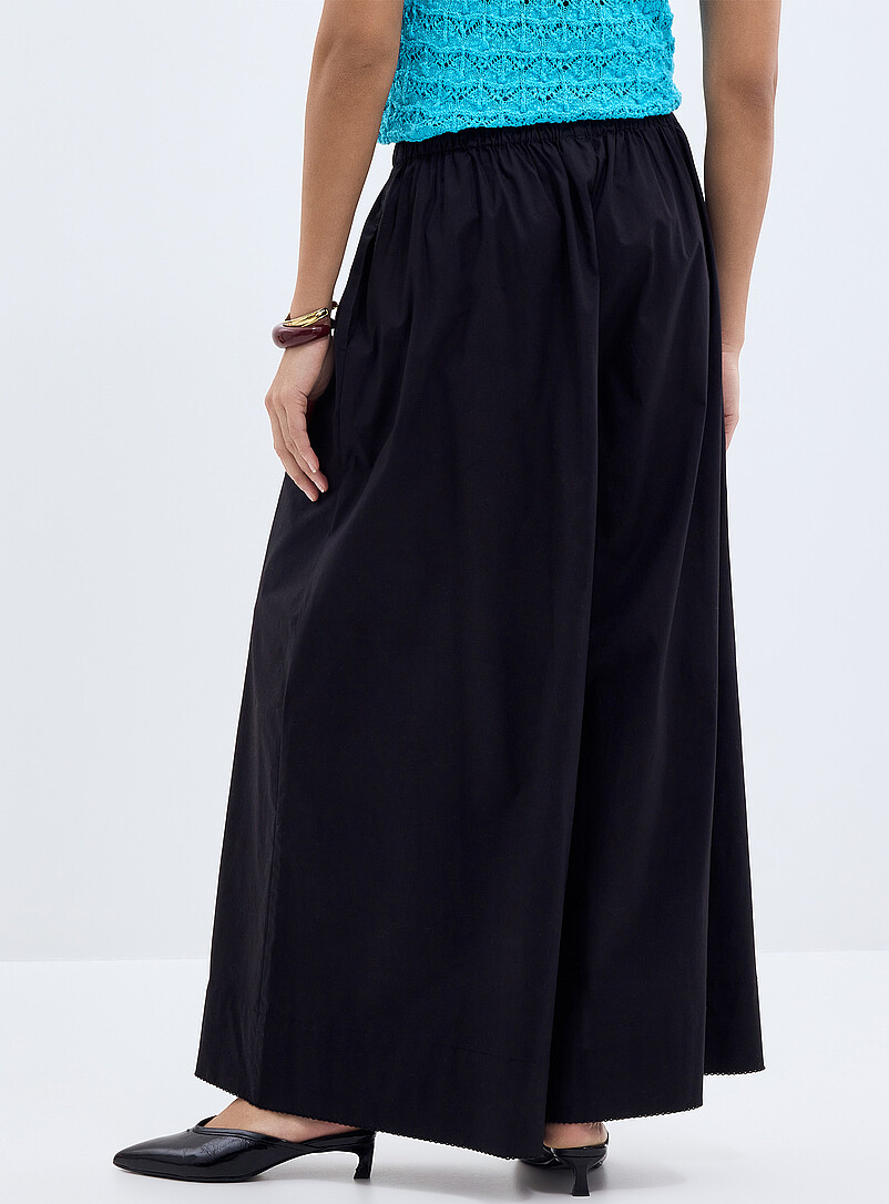 Soaked in Luxury: La jupe-culotte popeline noire Noelle <b>Coupe : jambe tr&egrave;s large, taille haute</b> Noir pour femme