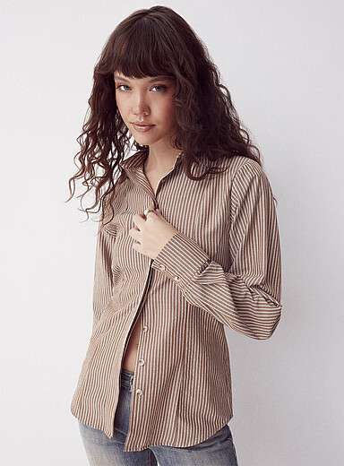 Daisy Street: La chemise cintr&eacute;e Hazel Brun pour femme