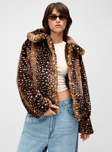 Daisy Street: La veste fausse fourrure faon Bambi pour femme