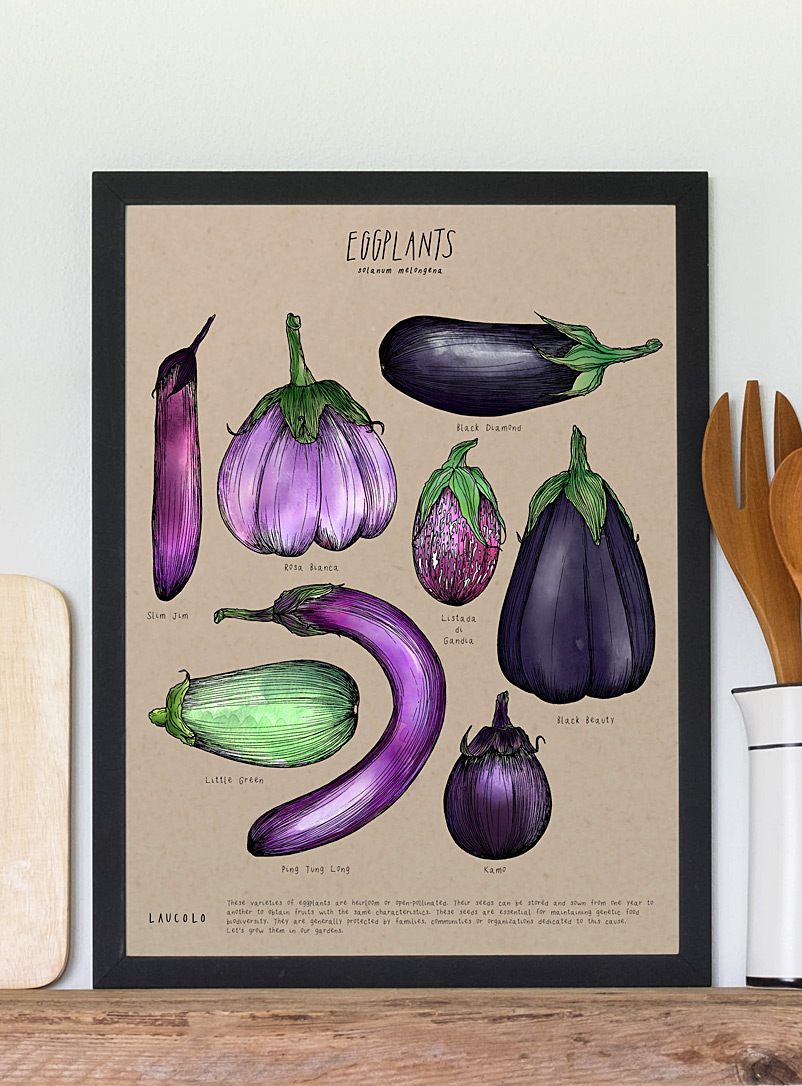 Laucolo Kraft - English Eggplants art print 11 x 14 in