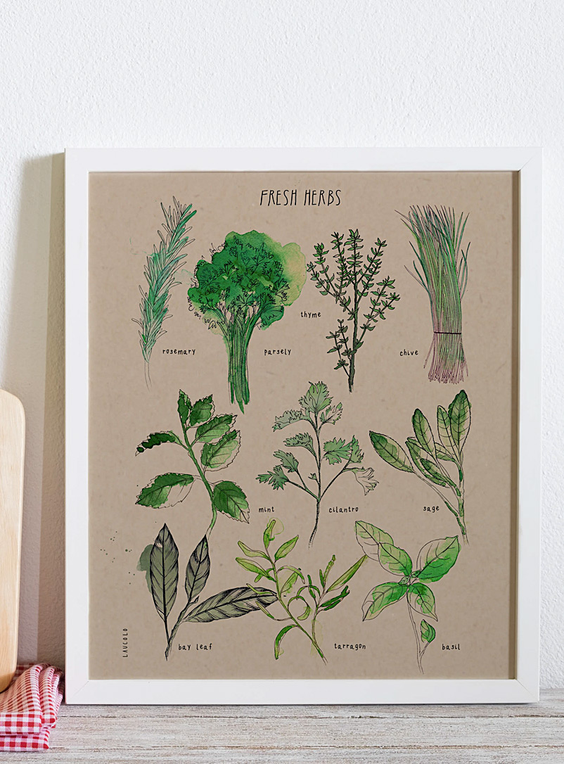Laucolo Kraft - French Fresh Herbs art print 11 x 14 in