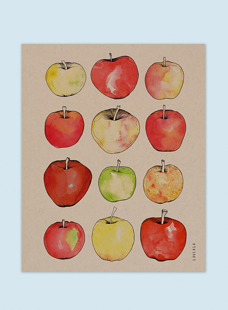 Laucolo: L'affiche Pommes 11 x 14 po Kraft