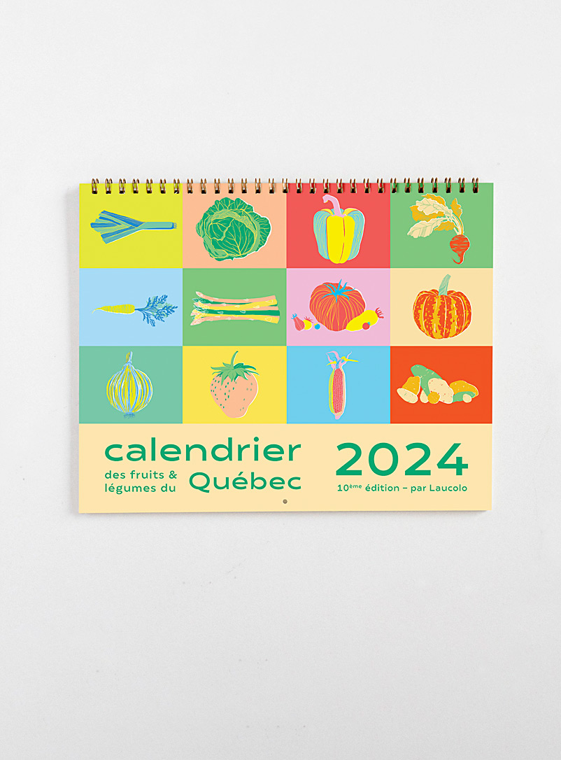 Quebec Fruits and Vegetables 2024 calendar 11.5" x 9" Laucolo Simons