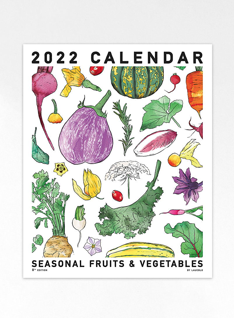 Laucolo White - English Local fruits and veggies 2022 calendar Loose pages