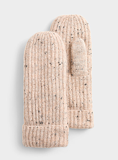 Flecked cuffed gloves