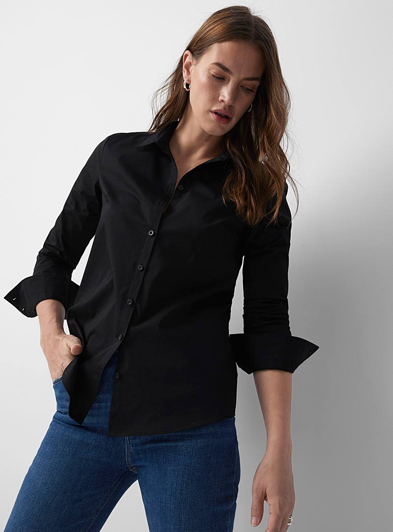 Vivetta Synthetic Oversized Printed Twill Shirt in Black Womens Clothing Tops Shirts 